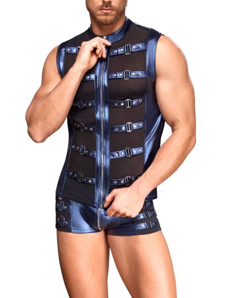 Veste avec zip Top Eclino Bleu métallisé