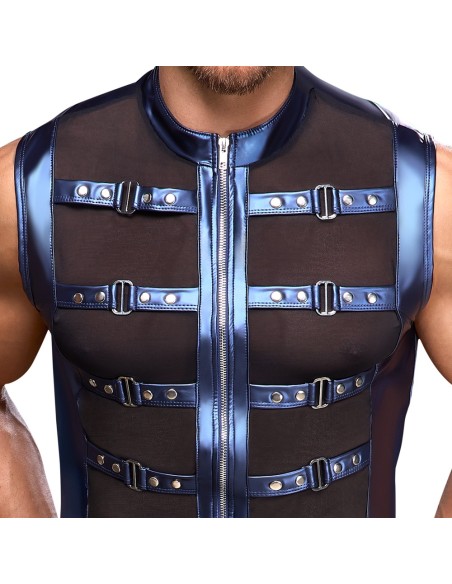 Veste avec zip Top Eclino Bleu métallisé