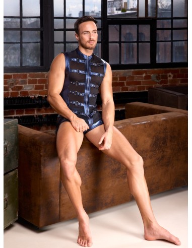 Veste avec zip Top Eclino Bleu métallisé