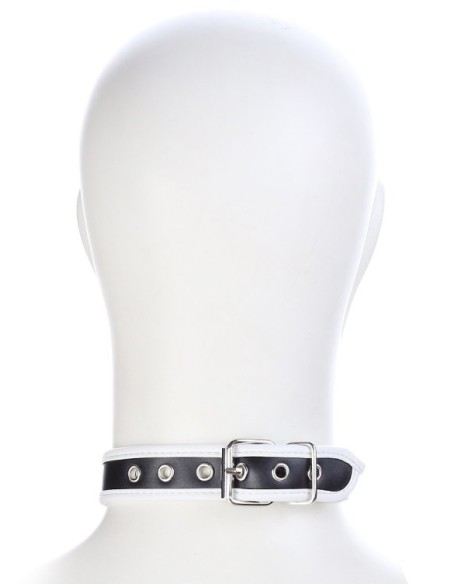 Collier O Ring Simili Noir-Blanc