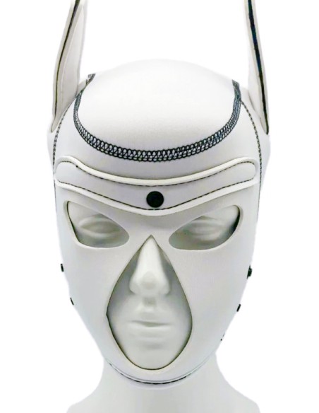 Cagoule Puppy Fox Néoprène Blanc-Rouge