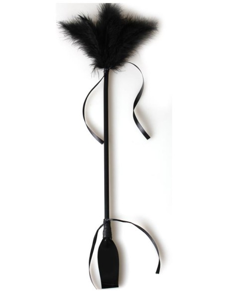 Cravache et Plumeau Secret Touch 50cm Noir