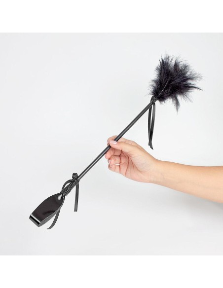 Cravache et Plumeau Secret Touch 50cm Noir