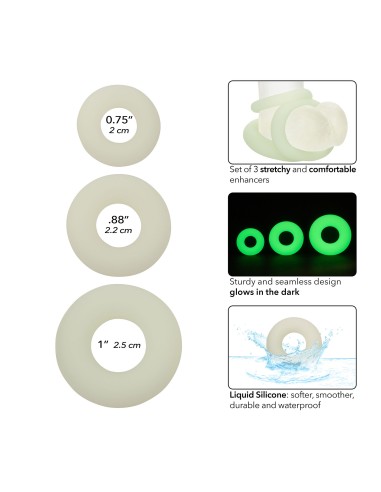 Pack de 3 Cockrings Phosphorescents ALPHA RING