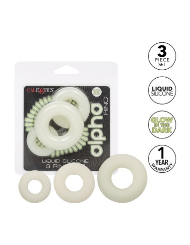 Pack de 3 Cockrings Phosphorescents ALPHA RING