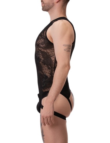 Body homme en dentelle ENVER Noir