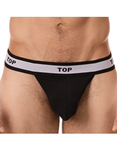 String Cache-sexe Top Noir