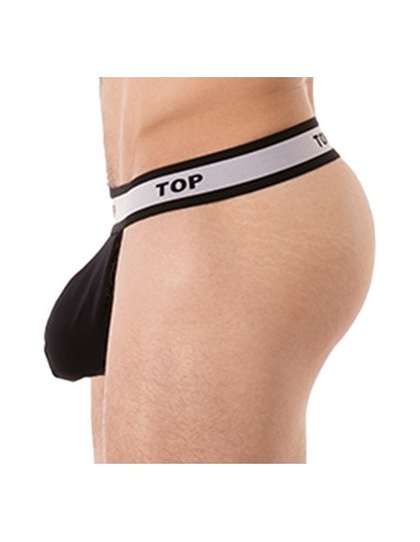 String Cache-sexe Top Noir