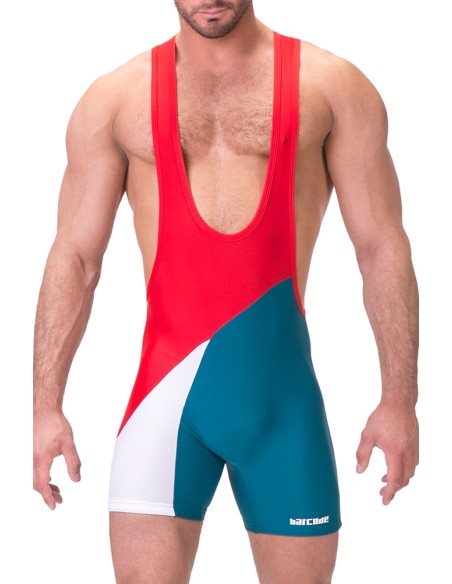 Body Singlet Luckenwalde Rouge-Bleu pétrole