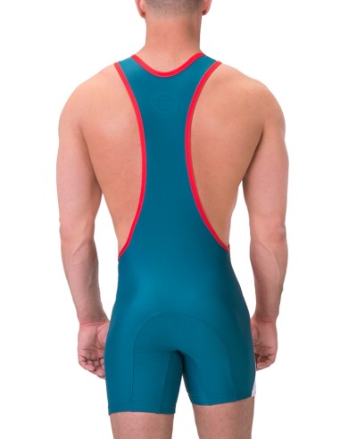 Body Singlet Luckenwalde Rouge-Bleu pétrole