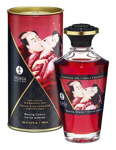 Huile de massage Chauffante Aphrodisiaque - CERISE Ardente 100 mL