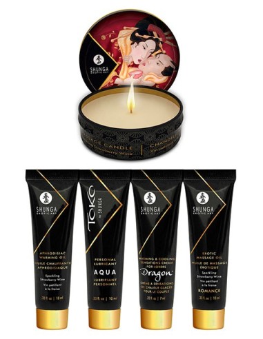 Coffret Ensemble Secret de Geisha - Vin pétillant à la fraise