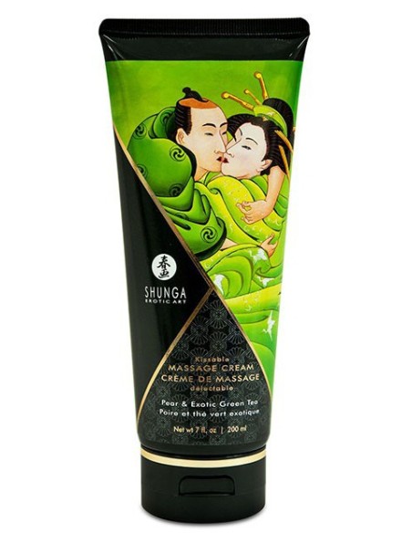 Crème de massage Comestible POIRE et THÉ VERT Exotique - 200ml
