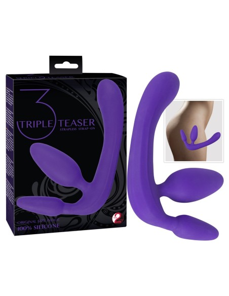 Gode Ceinture Triple Teaser - Mauve Gode Ceinture Triple Teaser - Mauve