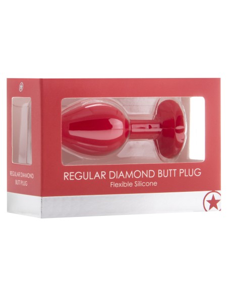 Plug diamond Regular – 6.5 x 2.8 cm Rouge