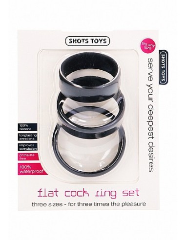 Pack de 3 cockrings en silicone Flat Cocks