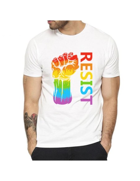 T-shirt Resist Rainbow Blanc T-shirt Resist Rainbow Blanc