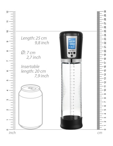 Pompe automatique pour pénis avec écran LCD 20 x 6cm