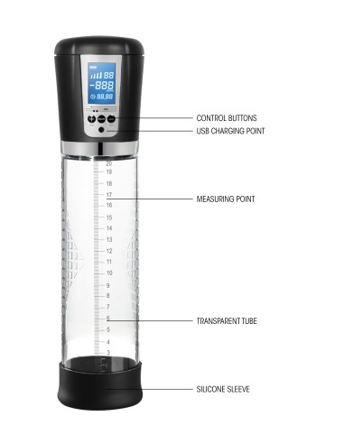 Pompe automatique pour pénis avec écran LCD 20 x 6cm