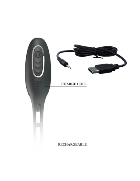 Plug vibrant avec Anneaux VIBRA PENIS 8 x 2.4 cm