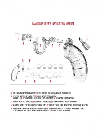 Cage de chasteté ManCage Modèle 04 11 x 3.5 cm Transparente