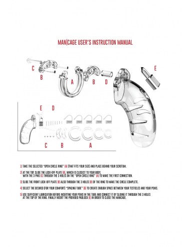 Cage de chasteté ManCage Modèle 05 14 x 4.5 cm Transparente